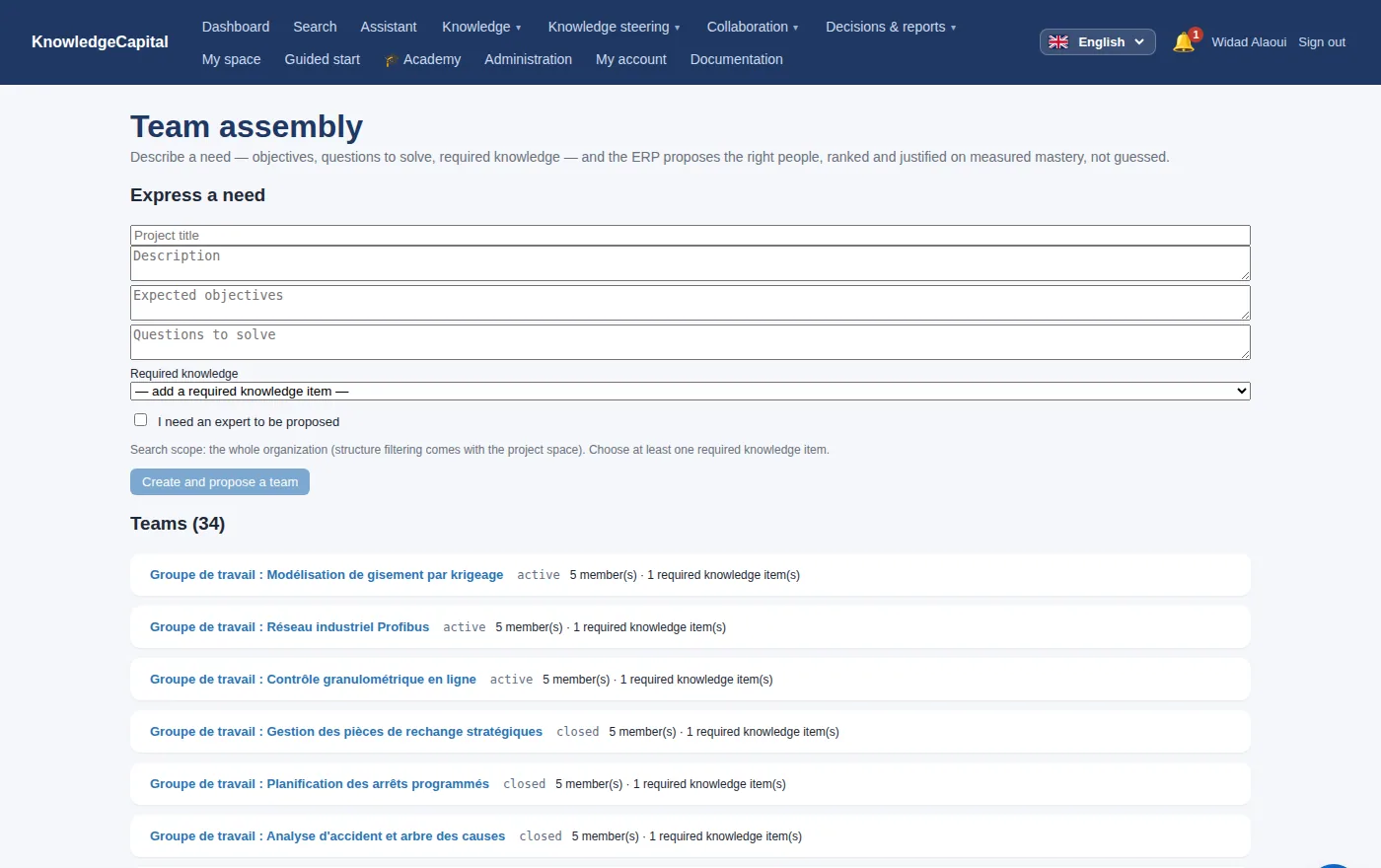 Team assembly: build a team from the knowledge the work actually needs.